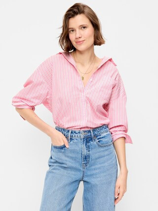 Oversized Button-Down Boyfriend Shirt | Old Navy (US)