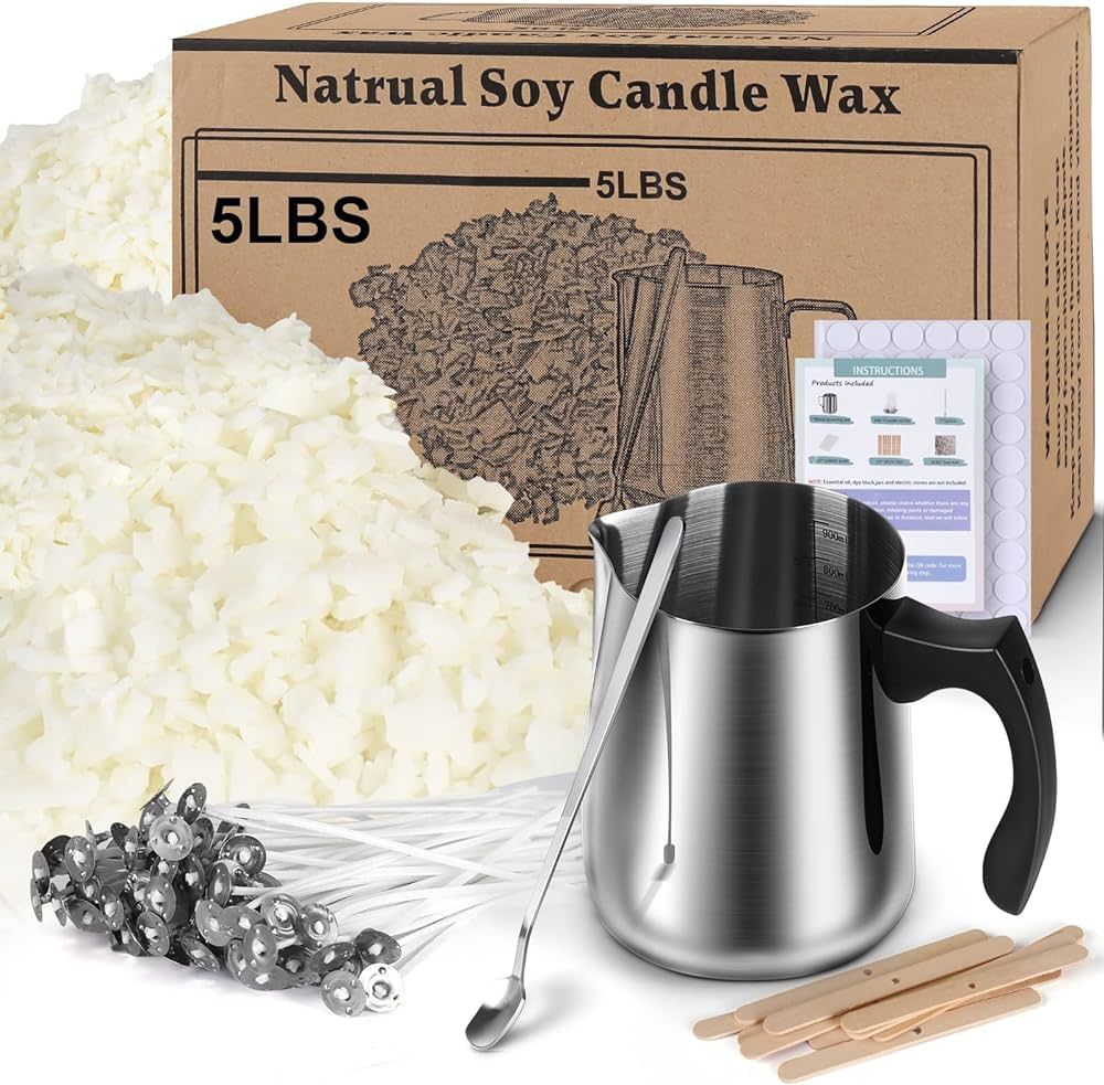 Soy Wax Candle Making Kit Supplies, Natural Candle Wax For Candle Making, DIY Art&Crafts Kit for ... | Amazon (US)