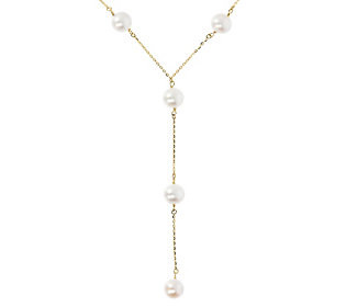 Italian Gold Cultured Pearl Y-Necklace, 14K | QVC