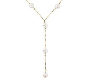 Italian Gold Cultured Pearl Y-Necklace, 14K | QVC