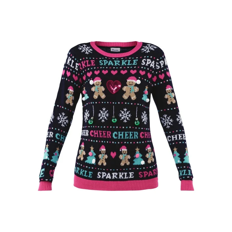 No Boundaries Christmas Sweater, Women's and Women's Plus | Walmart (US)