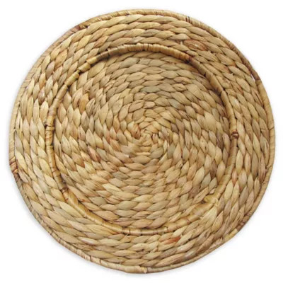 ChargeIt by Jay Water Hyacinth 13-Inch Charger Plates in Brown (Set of 4) | Bed Bath & Beyond