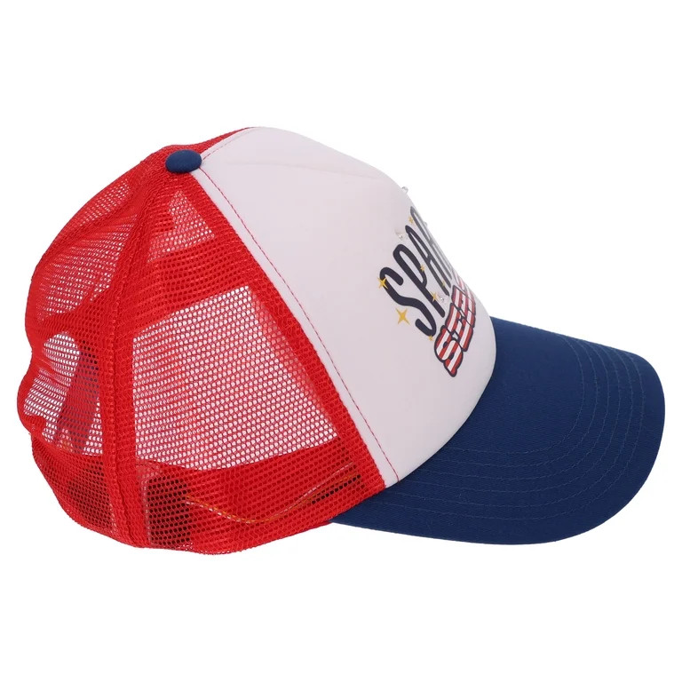Way to Celebrate Patriotic Sparkle Season Trucker Hat for Adults, Red/White/Blue, One Size | Walmart (US)