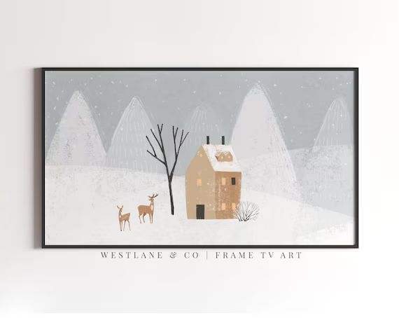 Samsung Frame TV Art Nordic Christmas Landscape Kids Minimal  - Etsy | Etsy (US)