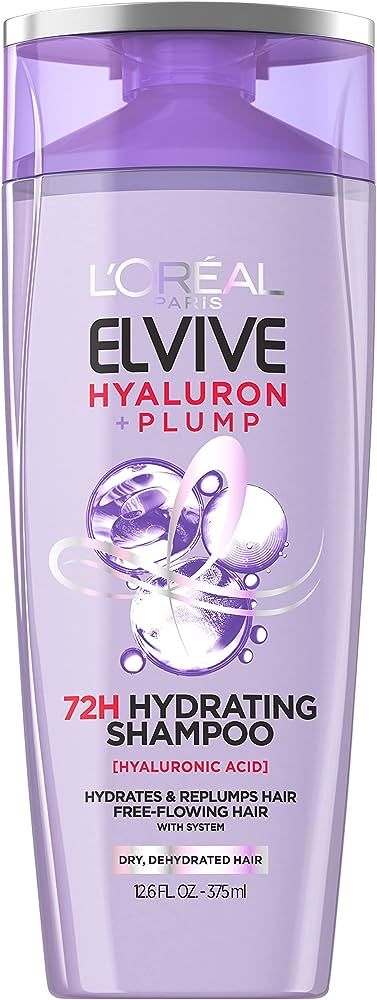 L'Oreal Paris Elvive Hyaluron Plump Hydrating Shampoo for Dehydrated, Dry Hair Infused with Hyalu... | Amazon (US)