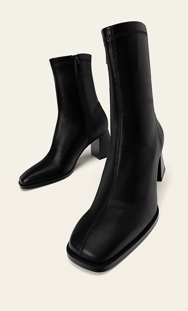 Mid-heel boots with stretch legs | Stradivarius (UK)