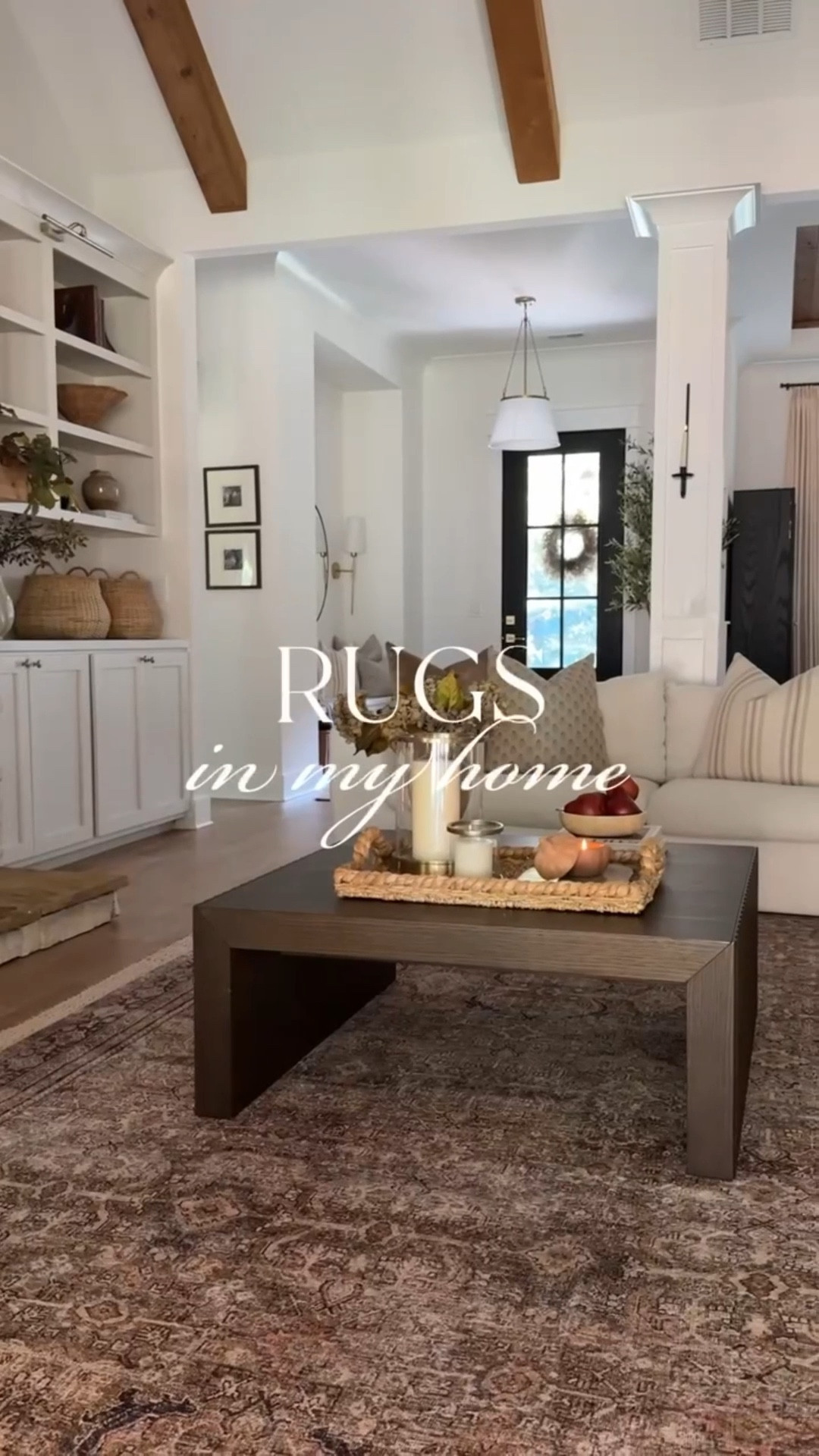 Rug round-up!

Entry (Jute): 4’ x 6’ 
Great room (layered top): 9’ x 12’ Layla olive/charcoal
Great room (layered jute): 11’ 6” x 14’ 6”
Dining room: 9’ 6” x 13’ 6” Amber Lewis Gold/Blue
Main hall: 2’ 6” x 7’ 6” Magnolia Home Bark/Ivory
Primary room: 8’ 6” x 11’ 6” Oriental Multi/Terracotta  

#LTKFindsUnder50 #LTKHome