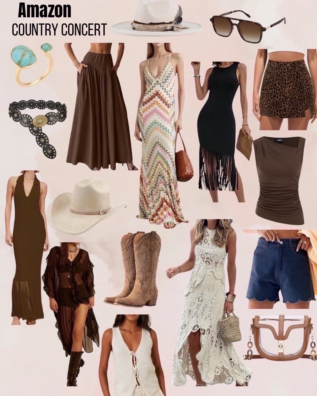 Amazon country concert outfits. Country style. Country outfit. Western outfit. Western style. Cowboy boots. Country dress. Cowboy style. Nashville outfit. Summer concert. Western outfit. Spring concert outfit. Summer country concert outfit .Animal print 
L

#LTKootd #LTKFestival #LTKTravel