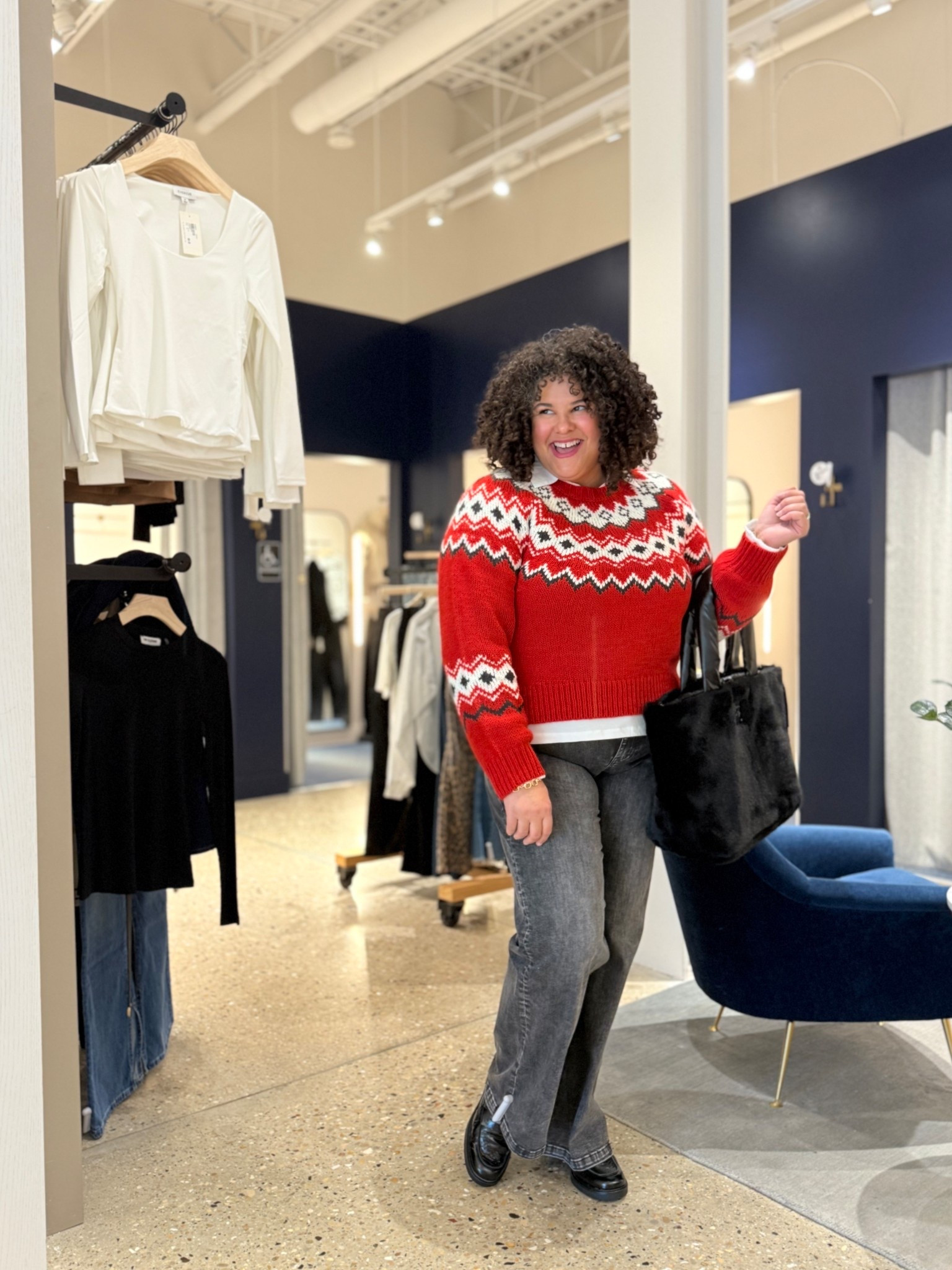 Holiday Outfit Inspo from @evereveofficial. #everevepartner

Need a festive look for work that will work beyond the holidays?

This casual, yet polished look should do the trick!

The sweater can be paired with cuffed dark wash jeans or black skinnies with tall riding boots too. 

And of course with these grey jeans, your top options are endless!

Is this a look you would wear to work?

Hit that ❤️ if so!



#LTKMidsize #LTKHoliday #LTKCyberWeek