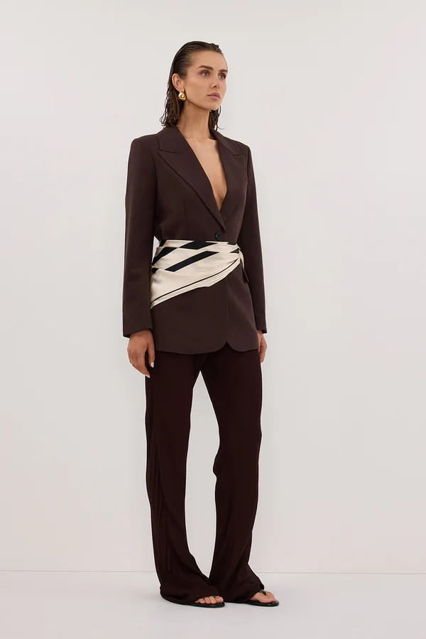 ELLE DARK CHOCOLATE BLAZER | DISSH