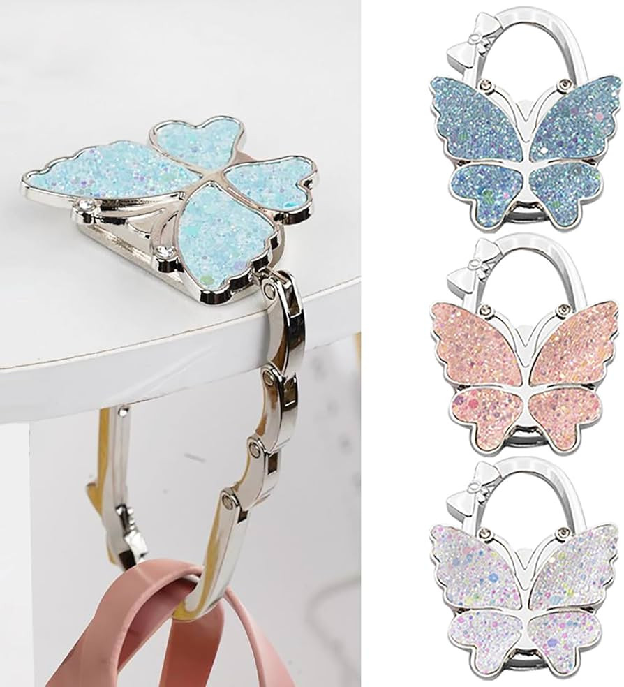 PJY Foldable Purse Hook for Table - Portable Bag Holder,Folding Handbag Hanger Various Heavy Item... | Amazon (US)