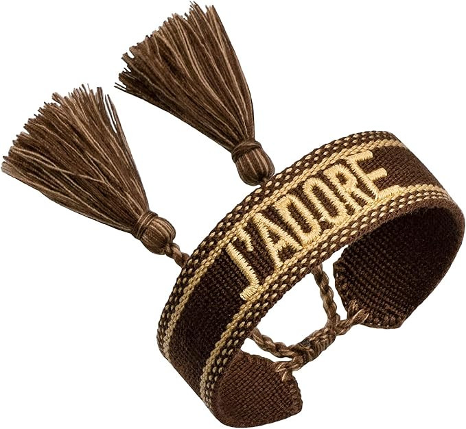 Knitted Word Adjustable Bracelets for Women Girls Woven Friendship Wrap Bracelets | Amazon (US)