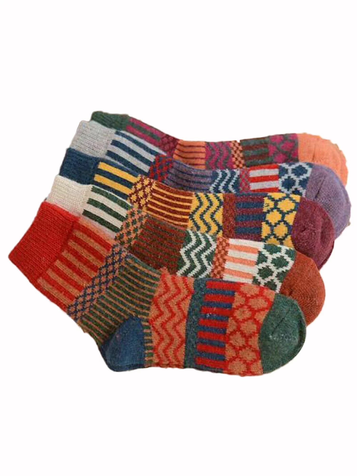 5 Pairs Womens Wool Cashmere Thick Sock Lady Soft Casual Winter Socks - Walmart.com | Walmart (US)