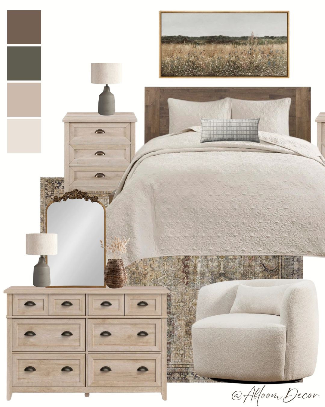This cozy bedroom blends warm neutrals with earthy greens for a relaxed and inviting feel.

#LTKHome