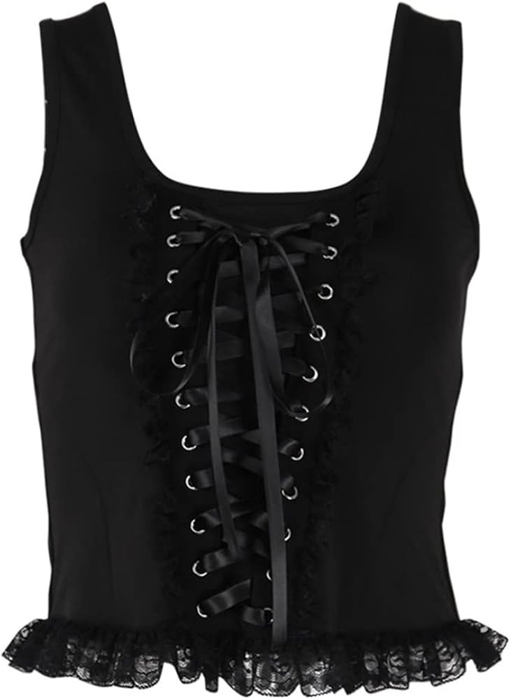 Gothic Crop Tank Tops for Women Y2k Camisole Goth | Amazon (US)