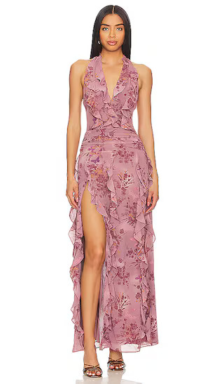 Divya Maxi Dress in Mauve Floral | Revolve Clothing (Global)