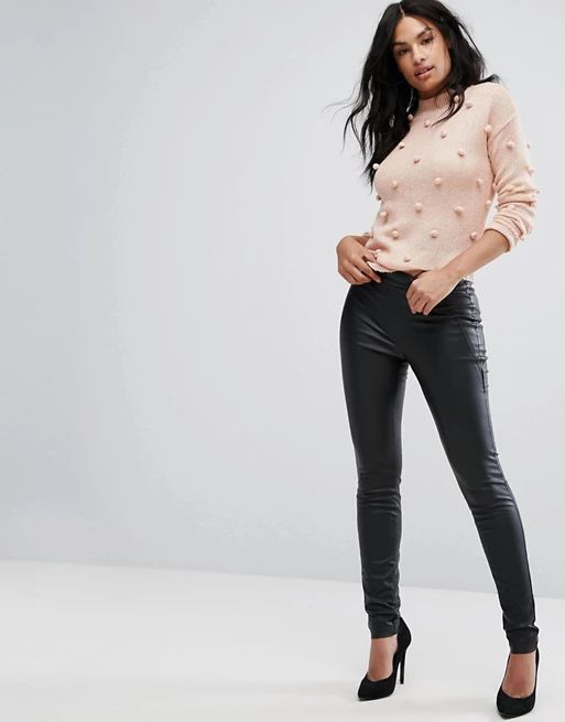 Vero Moda leather look stretch pants | ASOS US