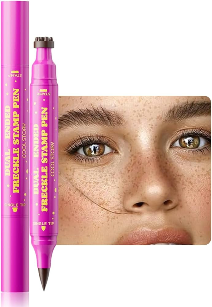 Beauty Glazed Dual-Ended Freckle Stamp Pen – Realistic Faux Freckles Makeup with Soft Sponge St... | Amazon (US)