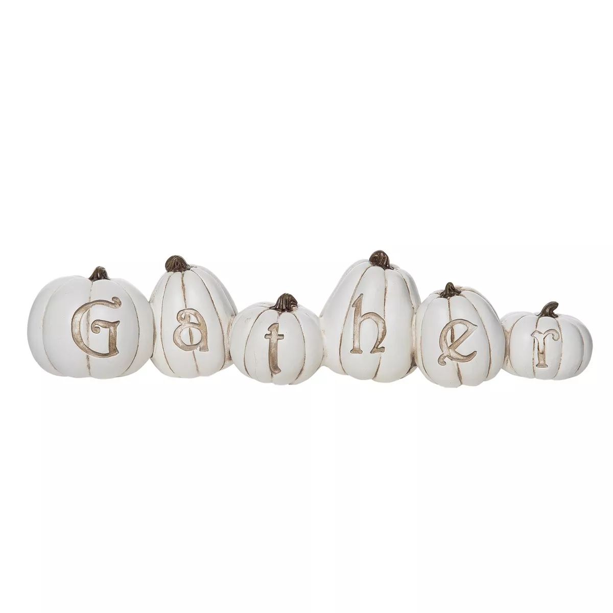 Transpac Resin 10.5 in. White Harvest Gather Pumpkins Decor | Target