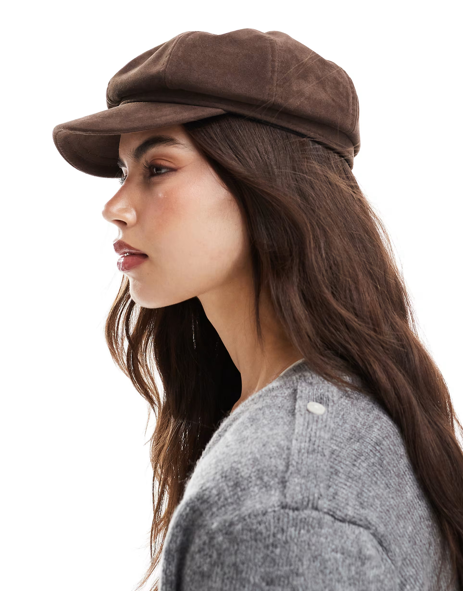 My Accessories faux suede baker boy hat in brown | ASOS | ASOS (Global)