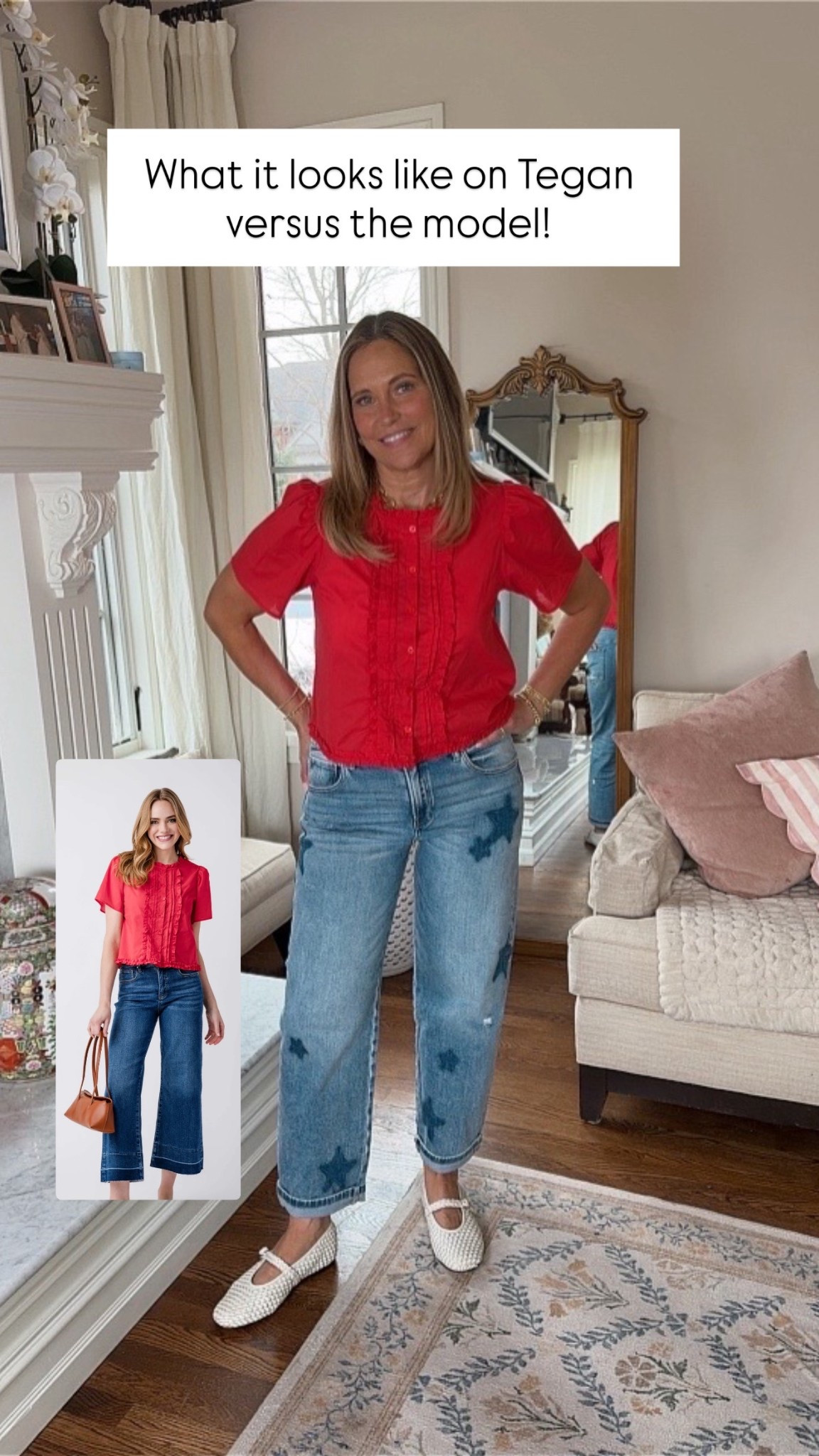Pop of red — perfect for your spring/summer refresh.
Loving the puff‑sleeve detail and the delicate ruffle details.
Feminine, flirty, and easy to style — this shirt brings instant polish to any outfit. s

#LTKMidsize #LTKOver40