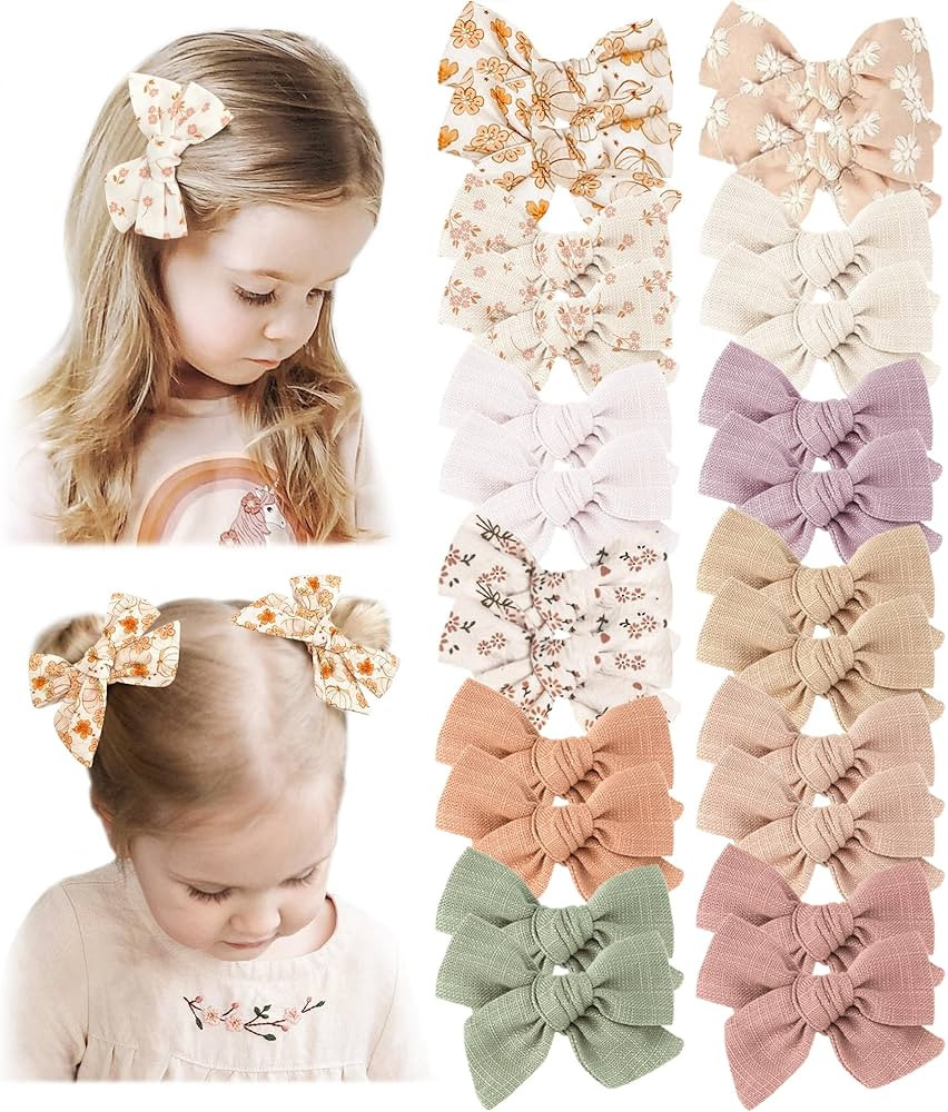 Niceye 24 PACK Baby Girl Hair Clips Set, Hair Bows Barrettes Handmade Accessories Alligator Clip ... | Amazon (US)