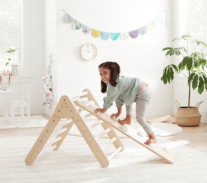 Lily & River Little Climber Pikler Triangle With Rockwall/Slide | Pottery Barn Kids