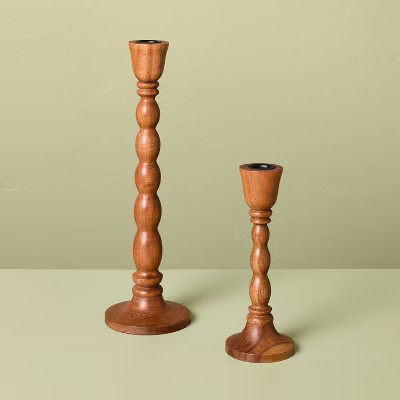 2pk Wood Candlestick Set - Hearth & Hand™ with Magnolia | Target