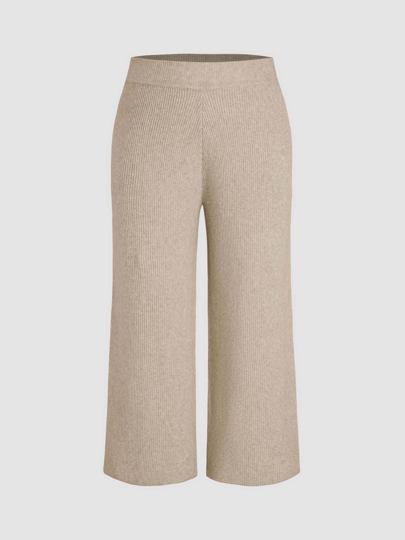Wool-blend Knitted Mid Waist Wide Leg Trousers Curve & Plus | Cider