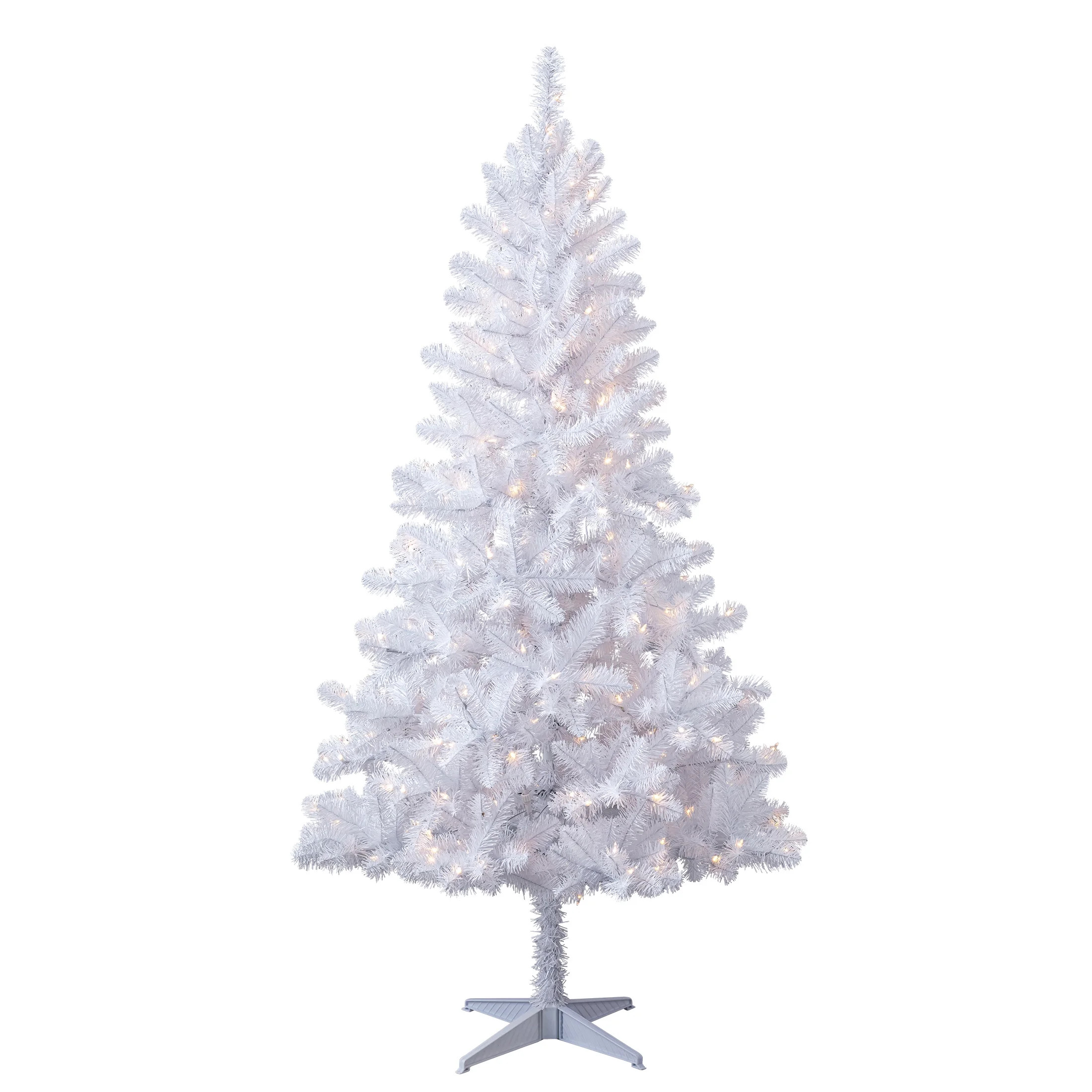 6.5' Pre-Lit Madison Pine White Artificial Christmas Tree with Color-Changing LED Lights, by Holi... | Walmart (US)