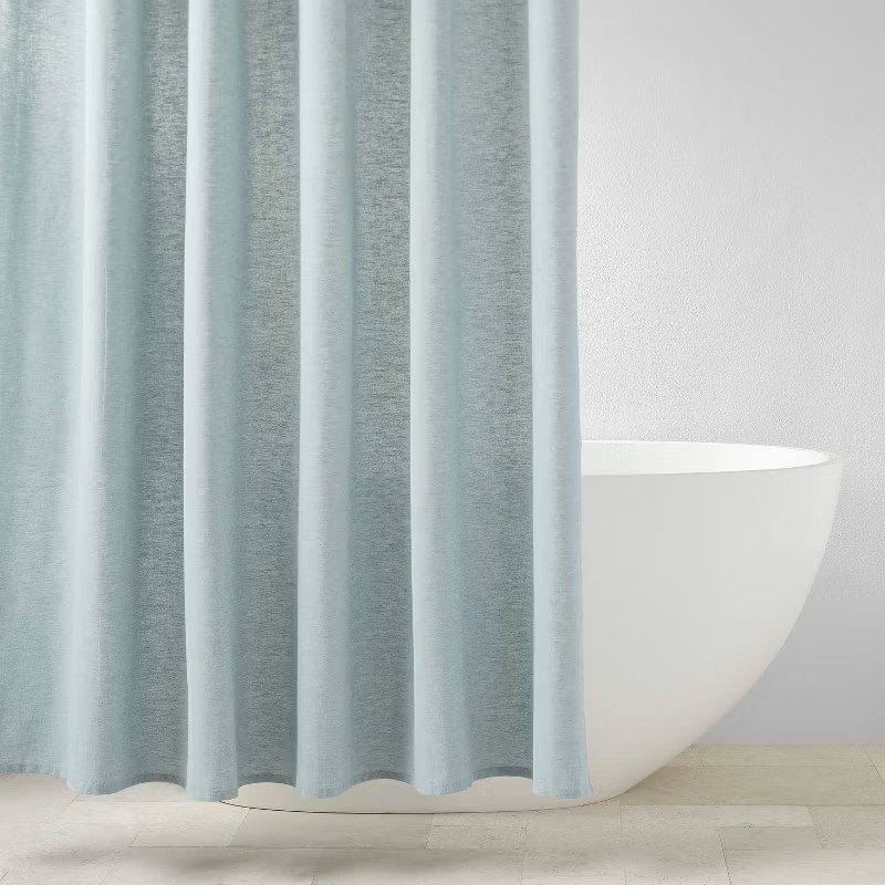 Chambray Shower Curtain Turquoise - Casaluna™ | Target