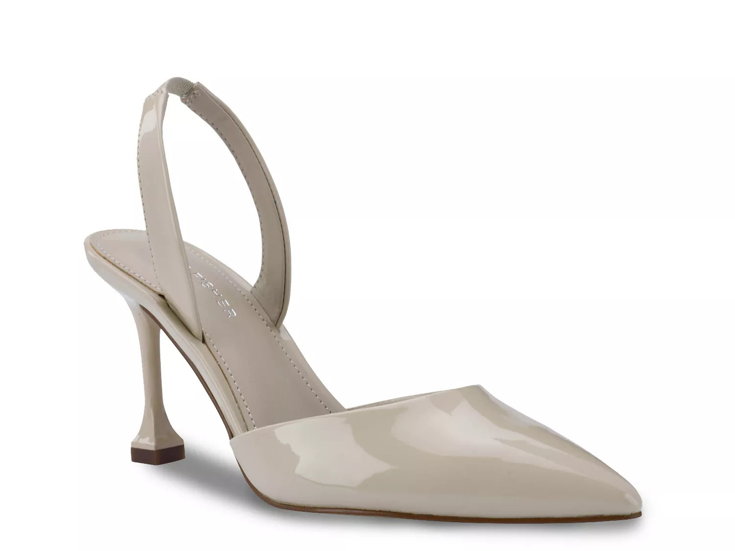 Marc Fisher Hadya Pump | Women's | Off White Patent Synthetic | Size 9.5 | Heels | Pumps | Slingback | DSW