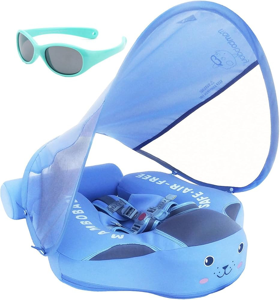 Mambobaby Float with Canopy and Tail New Upgraded Non-Inflatable Baby Pool Float Mambo Float Swim... | Amazon (US)