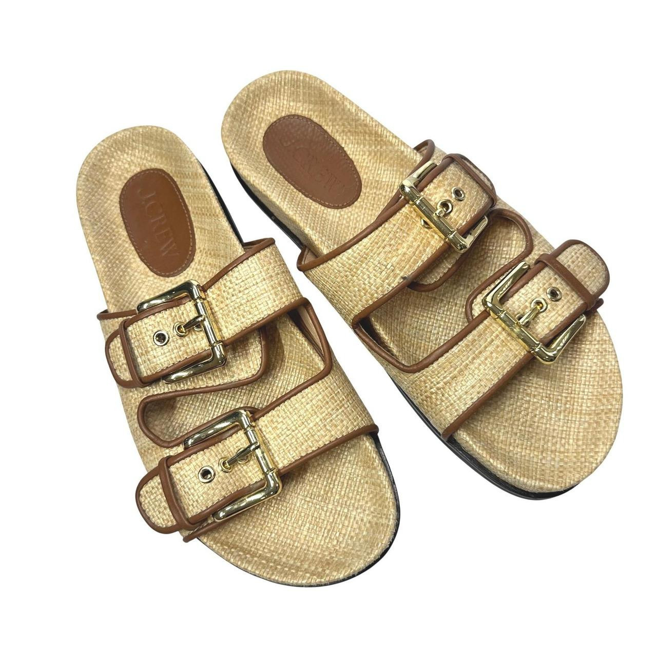J. Crew Women's Sandals - Brown/Tan - US 9.5 | Depop US