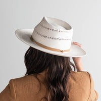 Arlo Tan Band - Straw Teardrop Fedora | Gigi Pip