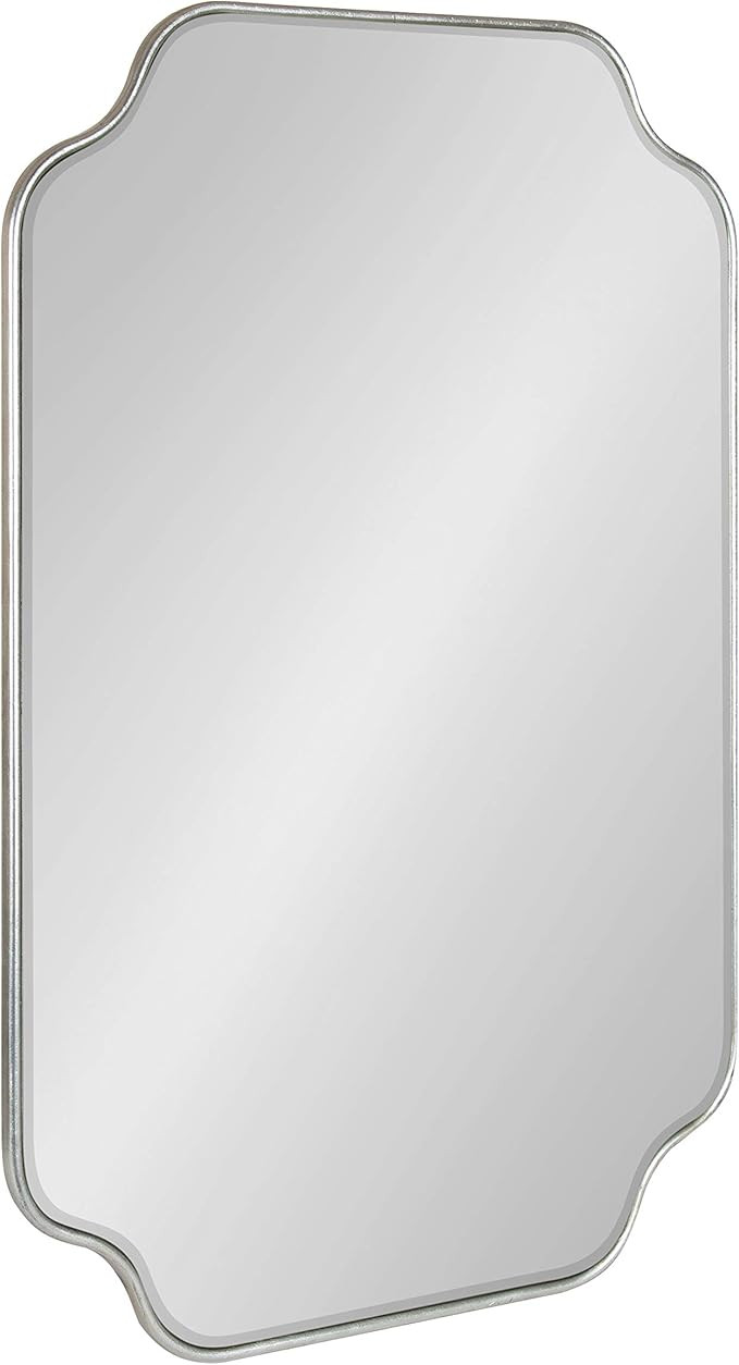 Kate and Laurel Plumley Glam Scalloped Wall Mirror, 24 x 36, Silver, Transitional Mirror Wall Dec... | Amazon (US)