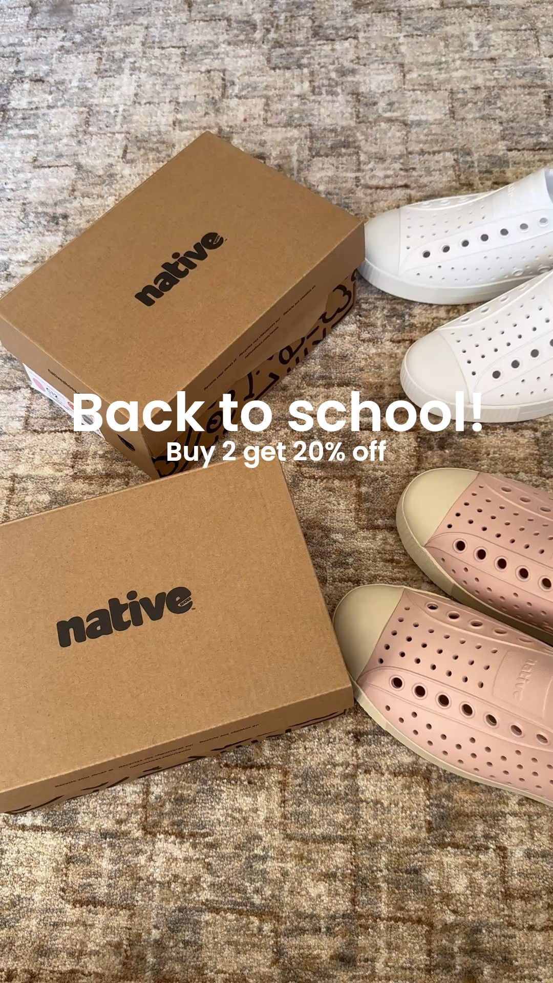 Grab our favorite Native shoes for back to school! 20% off when you buy 2! 
#backtoschool #kidsshoes #school #kindergarten
 

#LTKKids #LTKStyleTip #LTKFamily