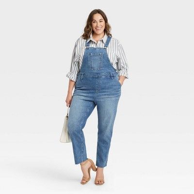 Women's Plus Size Overalls - Ava & Viv™ Blue | Target