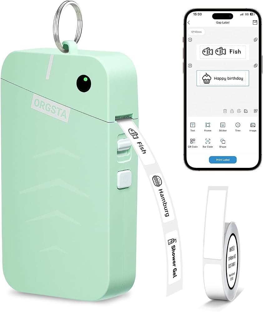 ORGSTA S001 Label Maker Machine with Tape, Portable Bluetooth Label Maker for Home and Office Org... | Amazon (US)