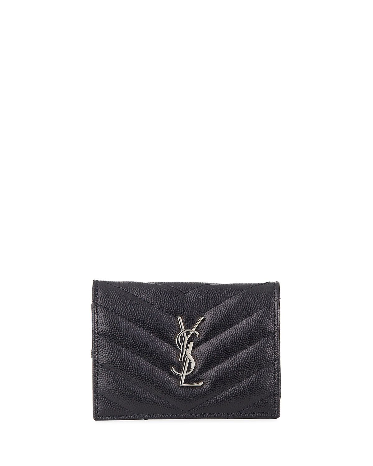 YSL Monogram Quilted Leather Card Case | Neiman Marcus