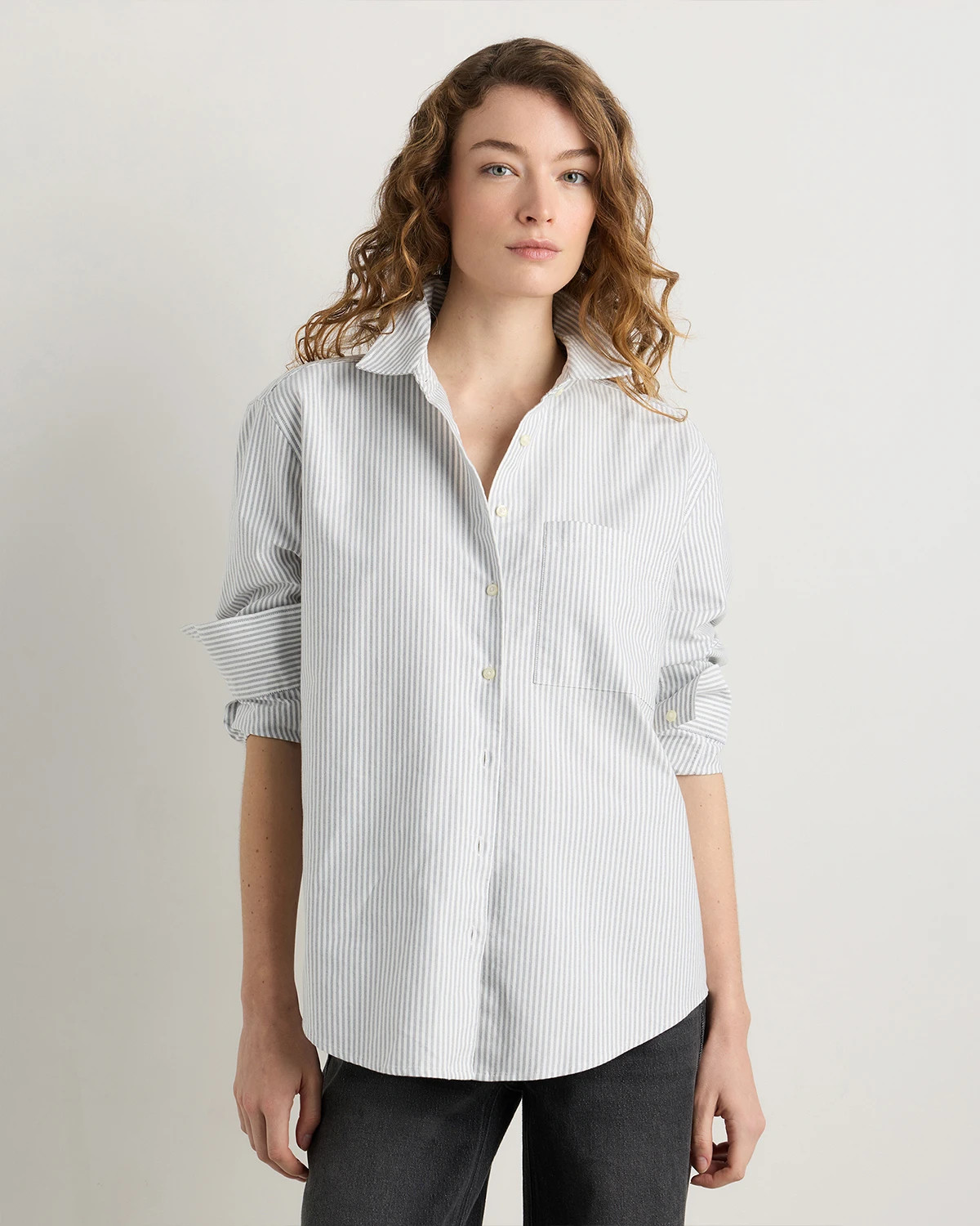 Organic Cotton Relaxed Oxford Shirt in White | Quince