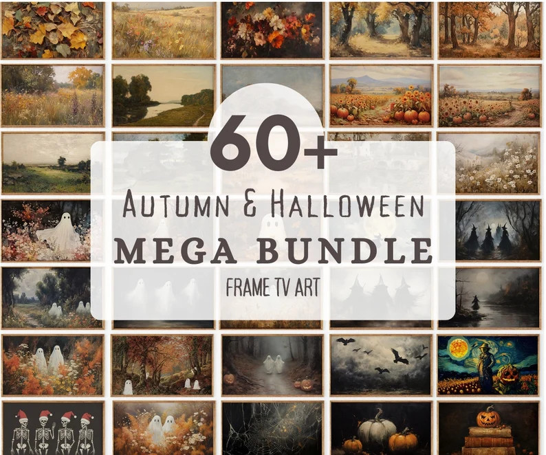 60+ Autumn & Halloween Frame TV Art MEGA Bundle, Fall and Spooky Halloween Digital Art for Frame ... | Etsy (Global)