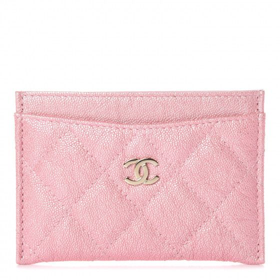CHANEL Iridescent Caviar Quilted Card Holder Rose Pink | Fashionphile