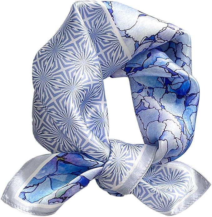 100% Mulberry Silk Scarfs Small Square Scarf 21" x 21" Neck Scarf Breathable Lightweight for Wome... | Amazon (US)