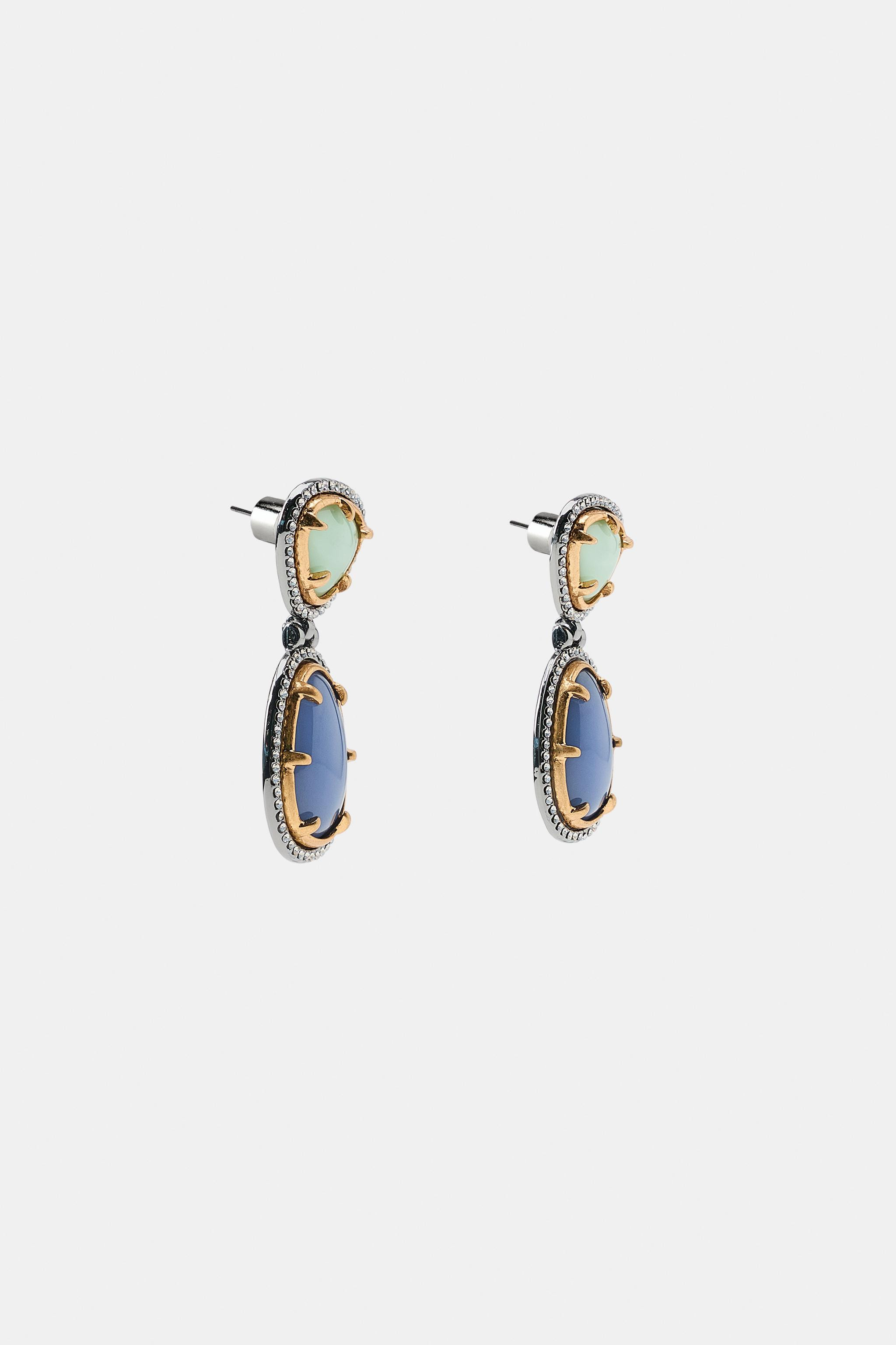 SHINY STONE EARRINGS | Zara US