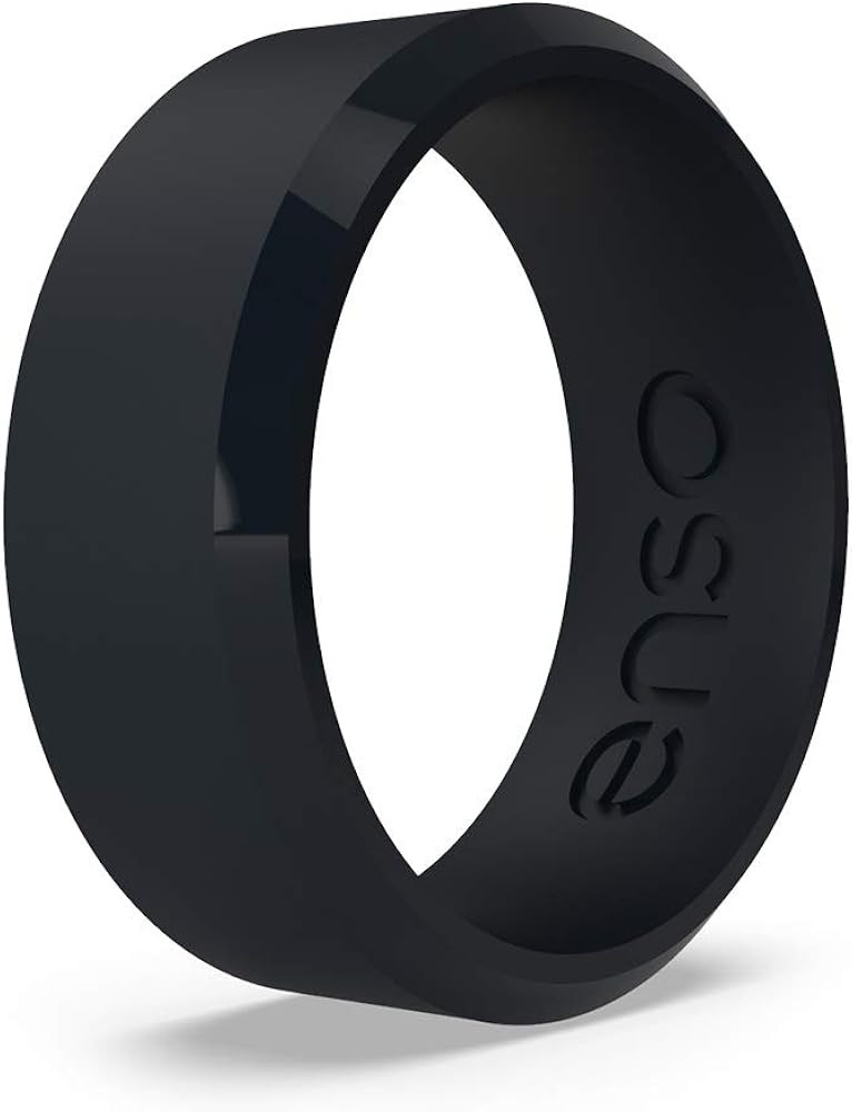 Enso Rings Bevel Classic Silicone Wedding Ring – Hypoallergenic Unisex Wedding Band – Comfort... | Amazon (US)