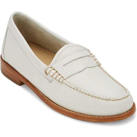 G.H. Bass & Co. White Leather Weejuns Whitney Penny Loafers Size 8 | Poshmark