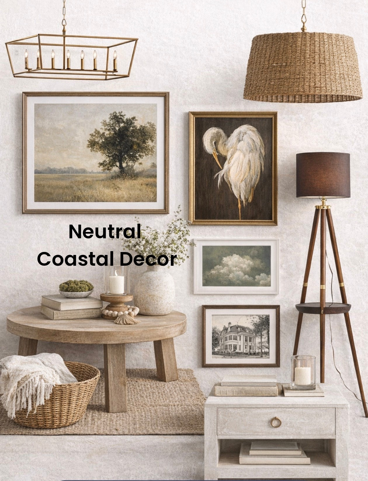 Lighting is doing all the work in this Crane Island home. Soft neutrals, warm wood tones, and classic coastal artwork come together to create a space that feels calm, layered, and timeless. This mood board is all about relaxed coastal elegance with just enough contrast to keep it interesting, from the warm brass chandelier to the tripod floor lamp and vintage-inspired art. Neutral doesn’t mean boring when texture, scale, and lighting are doing their job.

Shop the full Crane Island look on LTK.


#coastaldecor #neutralhome #ltkhome

#LTKHome
