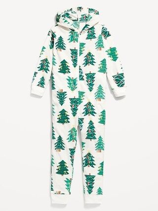 Gender-Neutral Matching Microfleece Hooded One-Piece Pajamas for Kids | Old Navy (US)