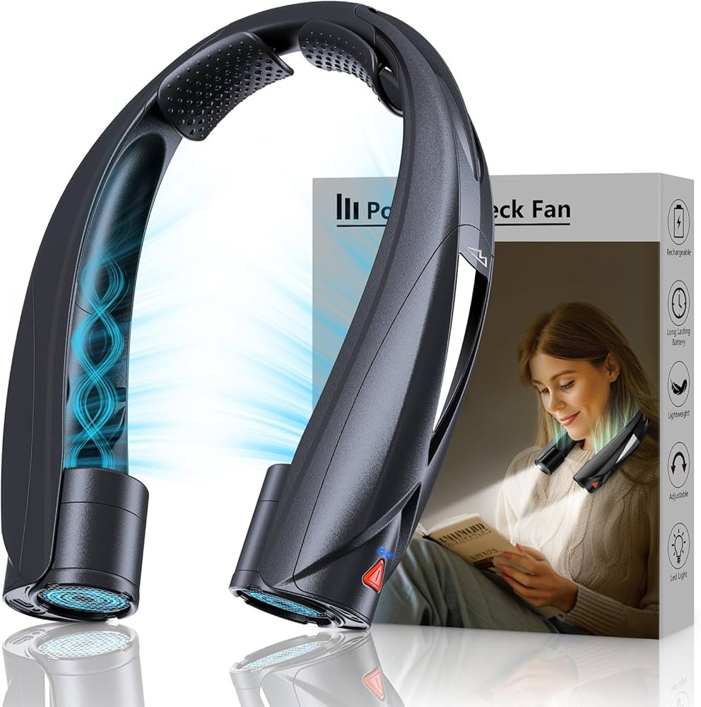 Neck Fan - Portable Neck Fan with LED Book Light, 6-20 Hrs Long Battery, 6-Speed Adjustable, USB-... | Amazon (US)